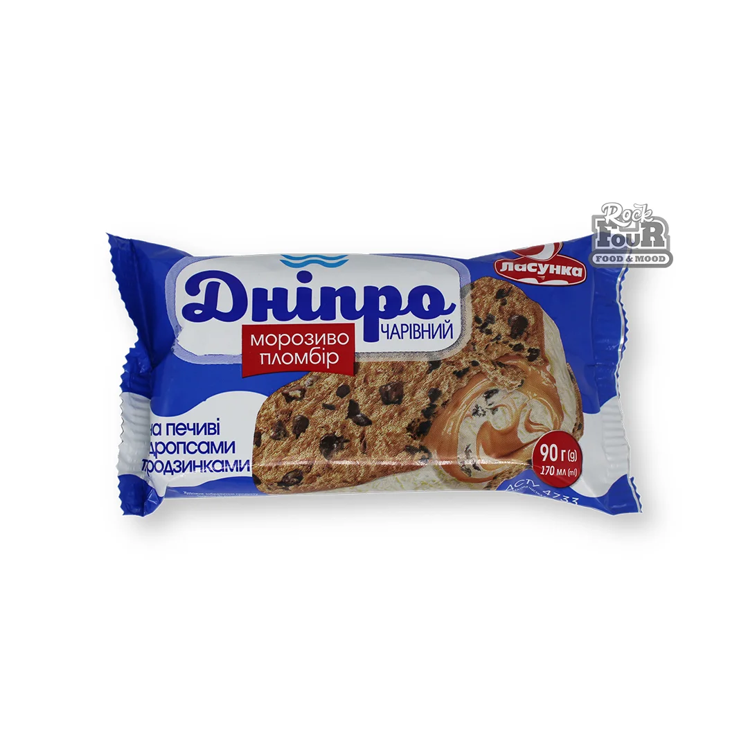 Ice cream "Lasunka Dnepr" plombir with condensed milk 90g